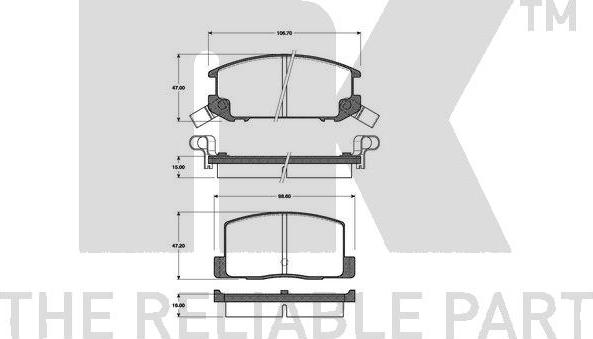 NK 224511 - Kit de plaquettes de frein, frein à disque cwaw.fr