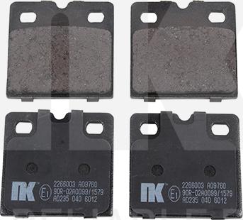 NK 2266003 - Kit de plaquettes de frein, frein à disque cwaw.fr