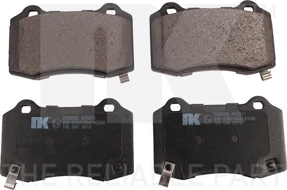 NK 2266002 - Kit de plaquettes de frein, frein à disque cwaw.fr