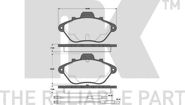 NK 221922 - Kit de plaquettes de frein, frein à disque cwaw.fr