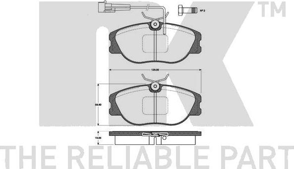 NK 221014 - Kit de plaquettes de frein, frein à disque cwaw.fr