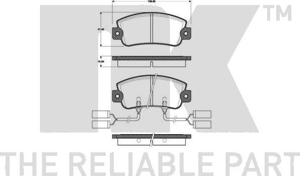 NK 221010 - Kit de plaquettes de frein, frein à disque cwaw.fr