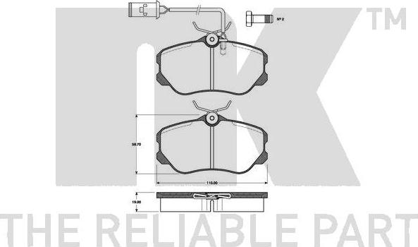 NK 221012 - Kit de plaquettes de frein, frein à disque cwaw.fr