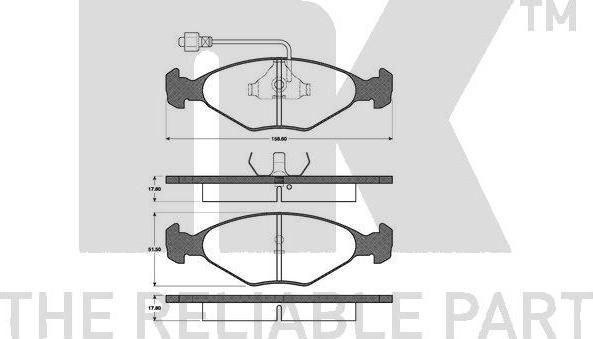 NK 221813 - Kit de plaquettes de frein, frein à disque cwaw.fr