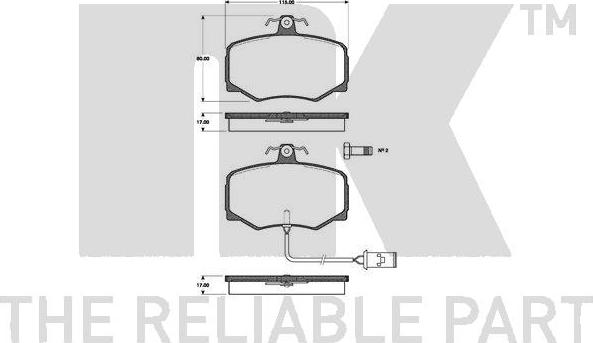 NK 221209 - Kit de plaquettes de frein, frein à disque cwaw.fr