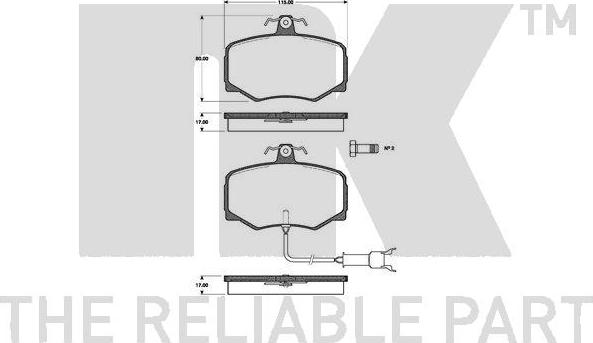 NK 221212 - Kit de plaquettes de frein, frein à disque cwaw.fr