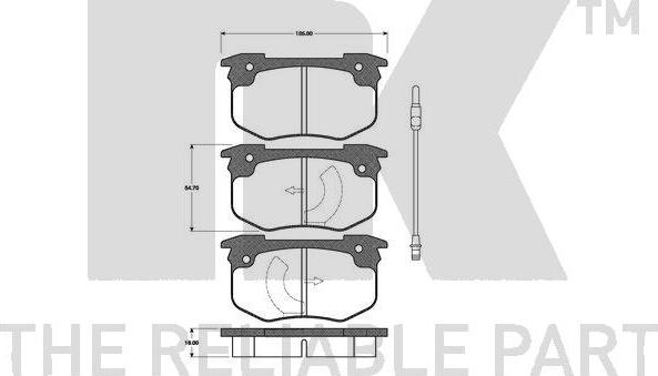 NK 223922 - Kit de plaquettes de frein, frein à disque cwaw.fr