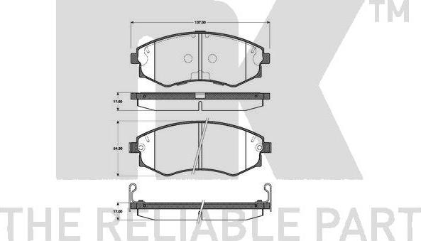 NK 223405 - Kit de plaquettes de frein, frein à disque cwaw.fr