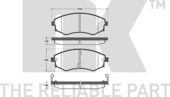 NK 223401 - Kit de plaquettes de frein, frein à disque cwaw.fr