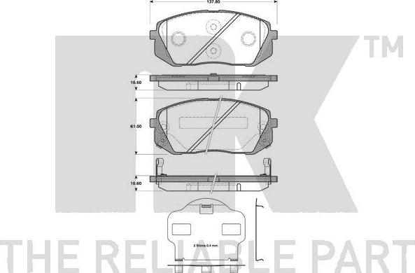 NK 223430 - Kit de plaquettes de frein, frein à disque cwaw.fr