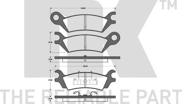 NK 223208 - Kit de plaquettes de frein, frein à disque cwaw.fr