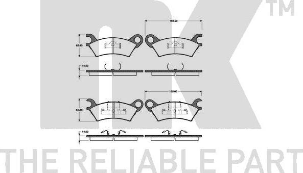 NK 223207 - Kit de plaquettes de frein, frein à disque cwaw.fr