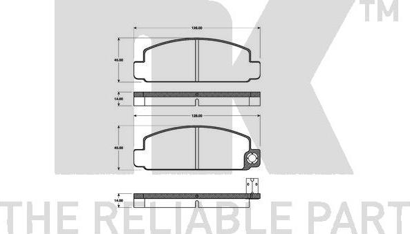 NK 223228 - Kit de plaquettes de frein, frein à disque cwaw.fr