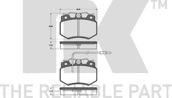 NK 223711 - Kit de plaquettes de frein, frein à disque cwaw.fr