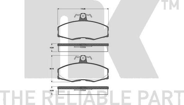 NK 222512 - Kit de plaquettes de frein, frein à disque cwaw.fr