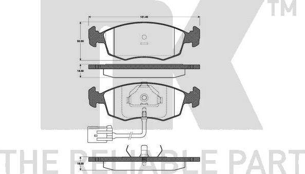 NK 222531 - Kit de plaquettes de frein, frein à disque cwaw.fr