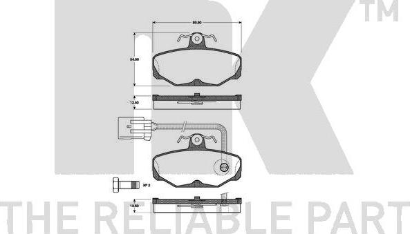 NK 222532 - Kit de plaquettes de frein, frein à disque cwaw.fr