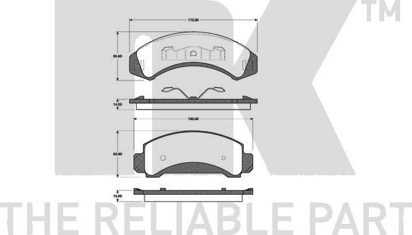 NK 222524 - Kit de plaquettes de frein, frein à disque cwaw.fr