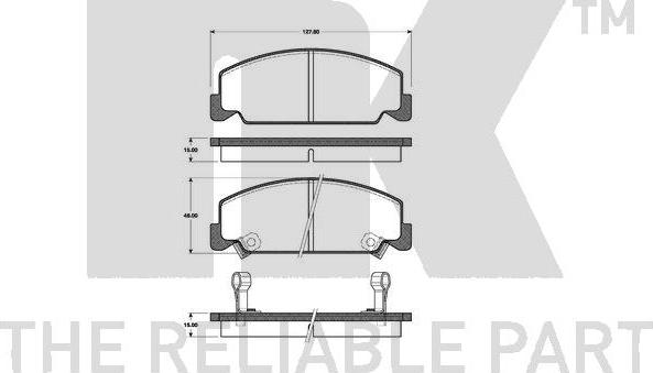 NK 222616 - Kit de plaquettes de frein, frein à disque cwaw.fr