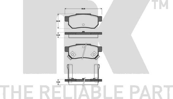 NK 222610 - Kit de plaquettes de frein, frein à disque cwaw.fr