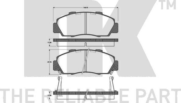 NK 222632 - Kit de plaquettes de frein, frein à disque cwaw.fr