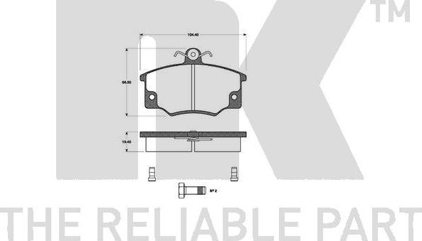 NK 222316 - Kit de plaquettes de frein, frein à disque cwaw.fr