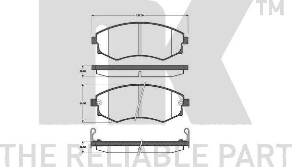 NK 222252 - Kit de plaquettes de frein, frein à disque cwaw.fr