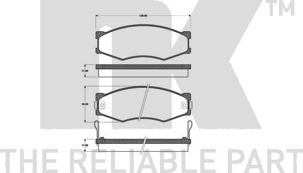 NK 222214 - Kit de plaquettes de frein, frein à disque cwaw.fr