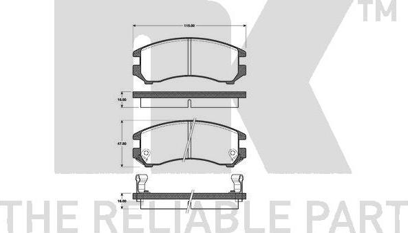 NK 222217 - Kit de plaquettes de frein, frein à disque cwaw.fr