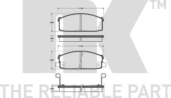 NK 222232 - Kit de plaquettes de frein, frein à disque cwaw.fr