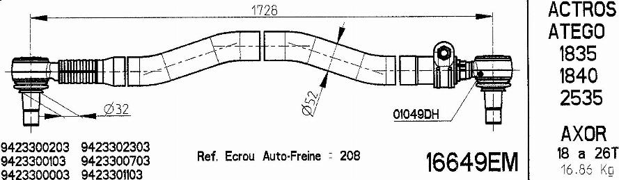 NOVOCAR 16649EM - Bague d'écartement, barre d'accouplement cwaw.fr