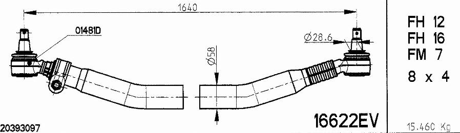 NOVOCAR 16622EV - Bague d'écartement, barre d'accouplement cwaw.fr