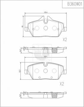 NPS B360W01 - Kit de plaquettes de frein, frein à disque cwaw.fr