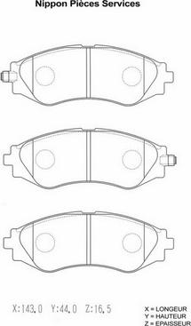 NPS D360O03 - Kit de plaquettes de frein, frein à disque cwaw.fr