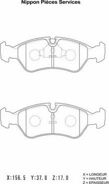 NPS D360O02 - Kit de plaquettes de frein, frein à disque cwaw.fr