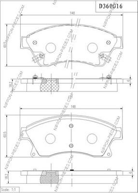 NPS D360O16 - Kit de plaquettes de frein, frein à disque cwaw.fr