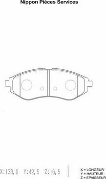 NPS D360O11 - Kit de plaquettes de frein, frein à disque cwaw.fr