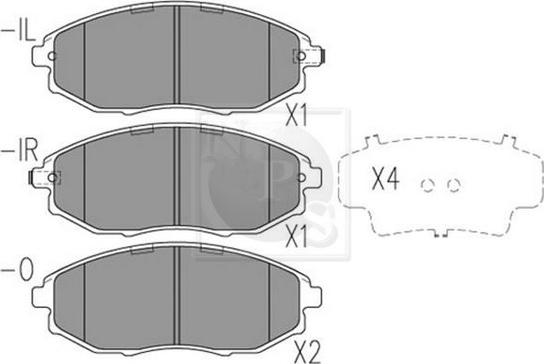 NPS D360O18 - Kit de plaquettes de frein, frein à disque cwaw.fr