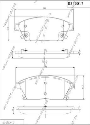 NPS D360O17 - Kit de plaquettes de frein, frein à disque cwaw.fr