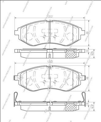 NPS D360O20 - Kit de plaquettes de frein, frein à disque cwaw.fr