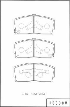 NPS D360U06 - Kit de plaquettes de frein, frein à disque cwaw.fr