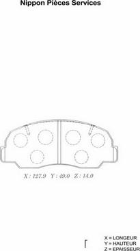 NPS D360U01 - Kit de plaquettes de frein, frein à disque cwaw.fr