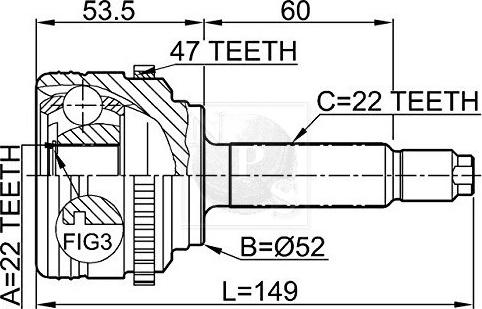 NPS D281O18 - Jeu de joints, arbre de transmission cwaw.fr