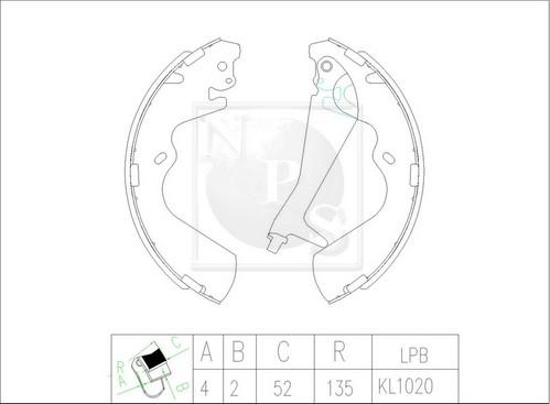 NPS H350I04 - Jeu de mâchoires de frein cwaw.fr