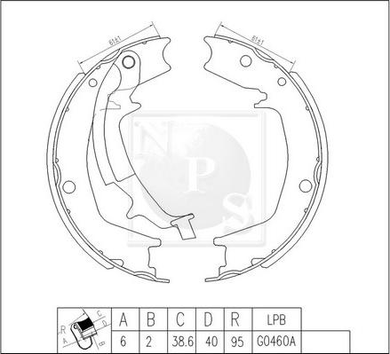 NPS H350I14 - Jeu de mâchoires de frein cwaw.fr