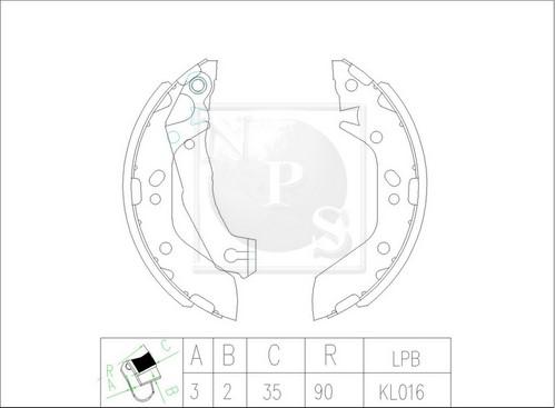 NPS H350I11 - Jeu de mâchoires de frein cwaw.fr