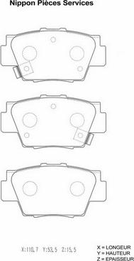 NPS H360A43 - Kit de plaquettes de frein, frein à disque cwaw.fr