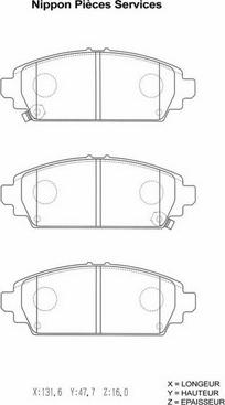 NPS H360A47 - Kit de plaquettes de frein, frein à disque cwaw.fr