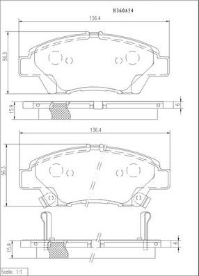 NPS H360A54 - Kit de plaquettes de frein, frein à disque cwaw.fr