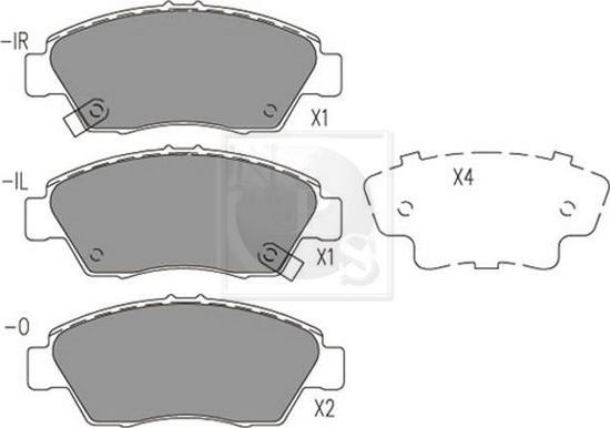 NPS H360A55 - Kit de plaquettes de frein, frein à disque cwaw.fr